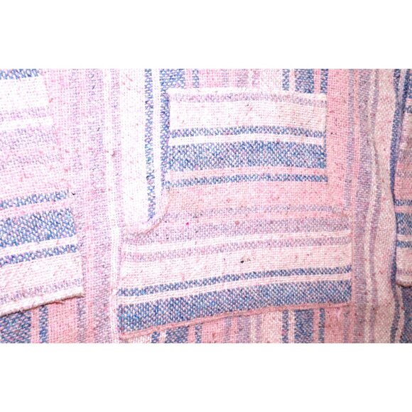 Baja Hoodie Pullover Pink Purple Striped Boho Hippie Festival Skater Aesthetic - Picture 4 of 6